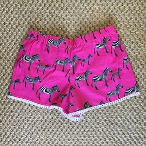 Palm Beach Zebra Print Shorts with Fringe